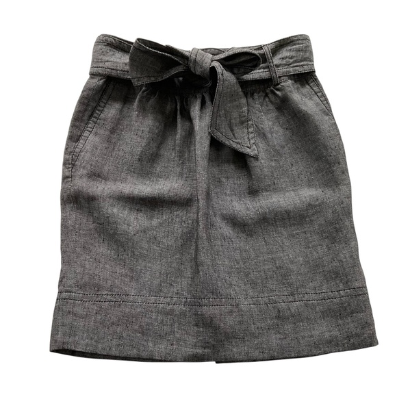 Banana Republic Chambray Tie Waist Skirt Sz 0 Mini Office Siren Casual Chic - Picture 1 of 12